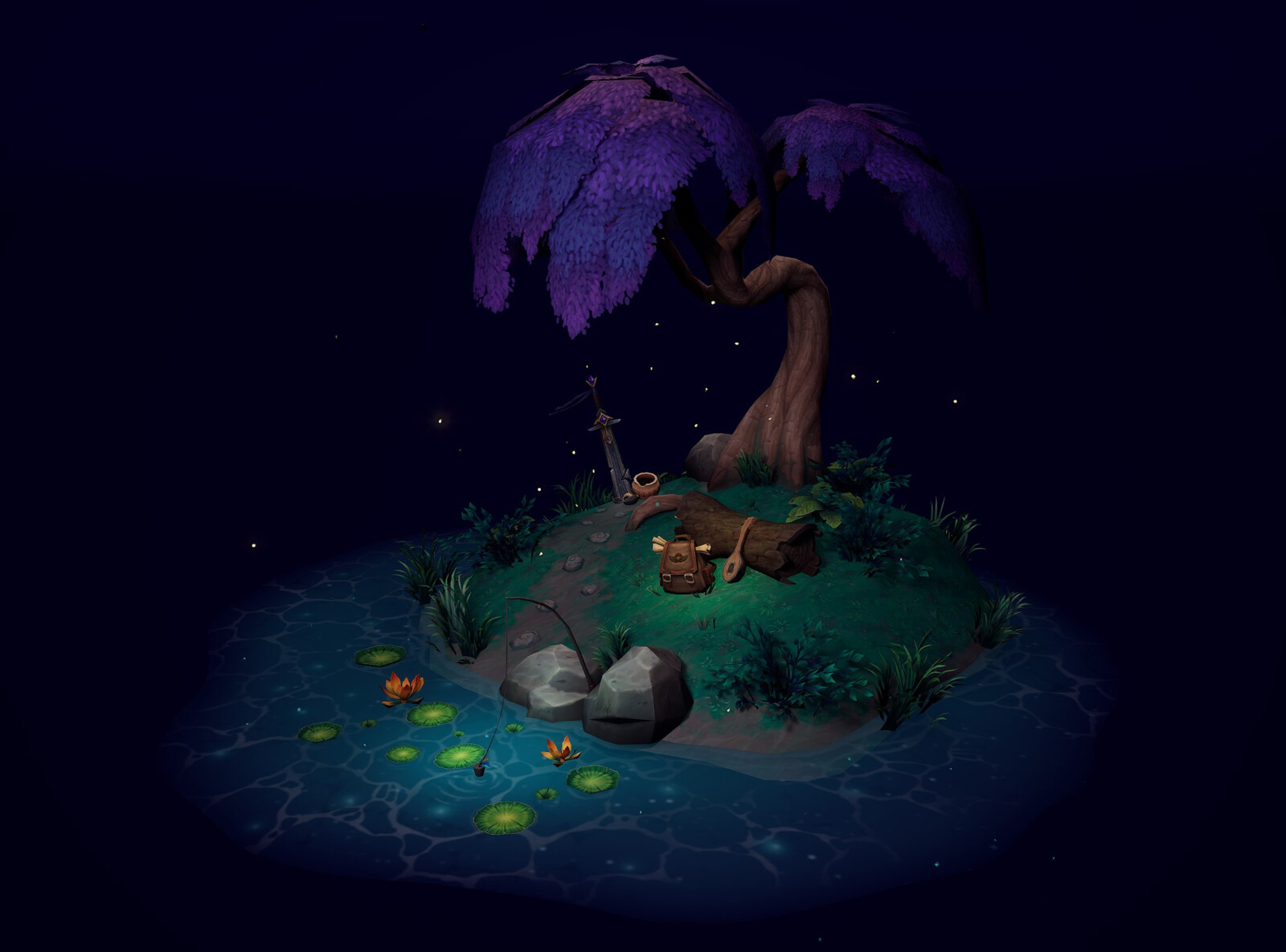 Handpainted Island Diorama
