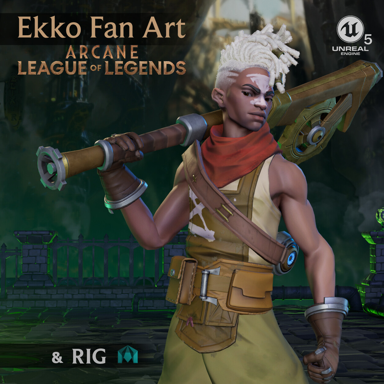 ArtStation - Arcane Ekko Fan Art + Rig