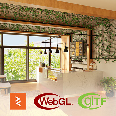 Nature-Inspired Contemporary Cafe WebGL Walkthrough