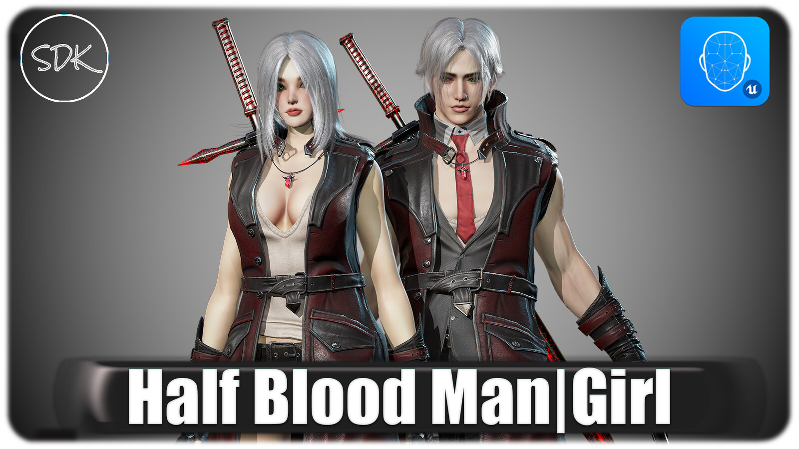 Half Blood Man | GIrl game ready low poly