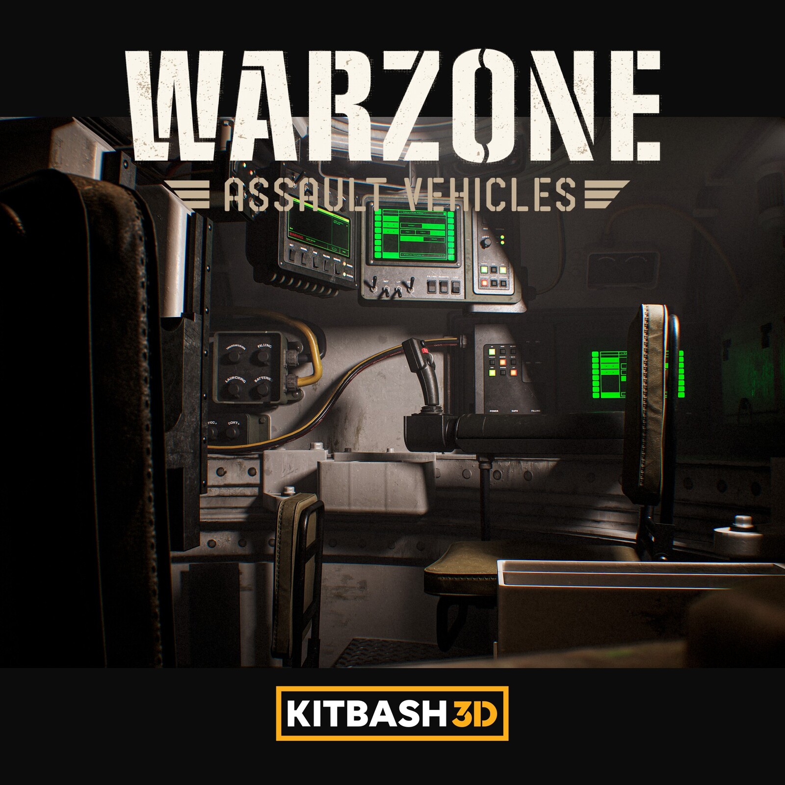 Kitbash3D: Assault Vehicles - Tank Interior - Texturing