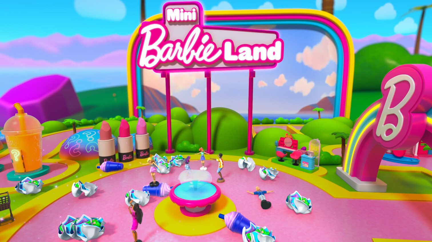 Mini Barbie Land Sign Set Piece for "Barbie Doll Adventures" | Mindshow for Mattel