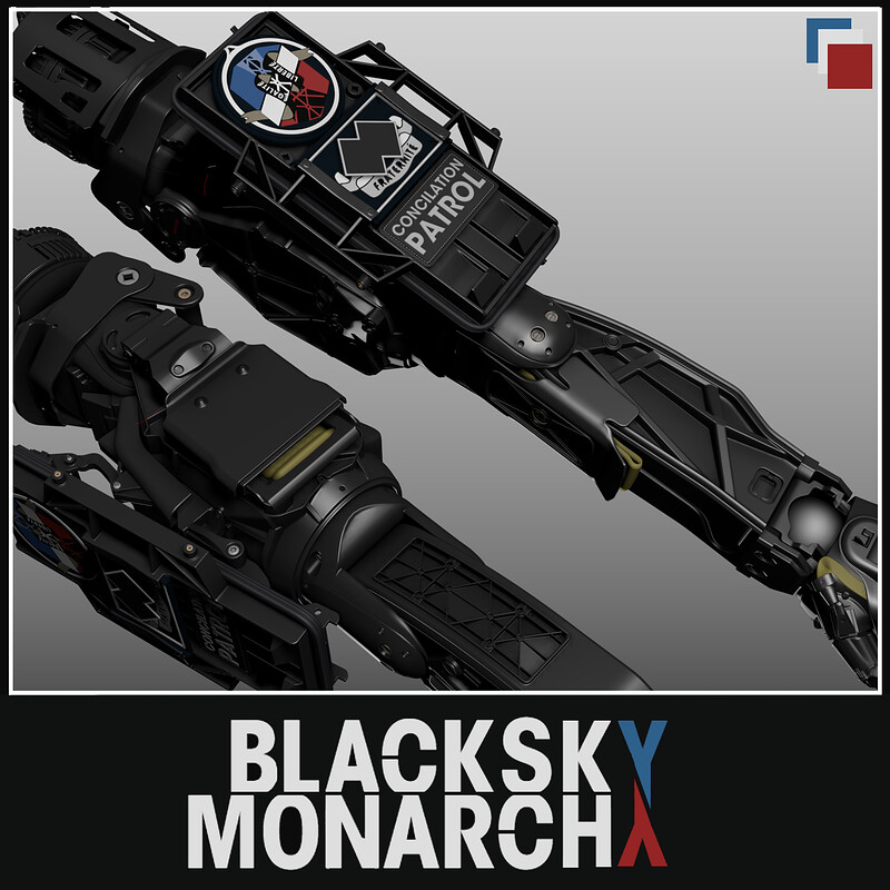 BLACK SKY MONARCHY SCRAPPED SKETCHES - ARM DESIGN