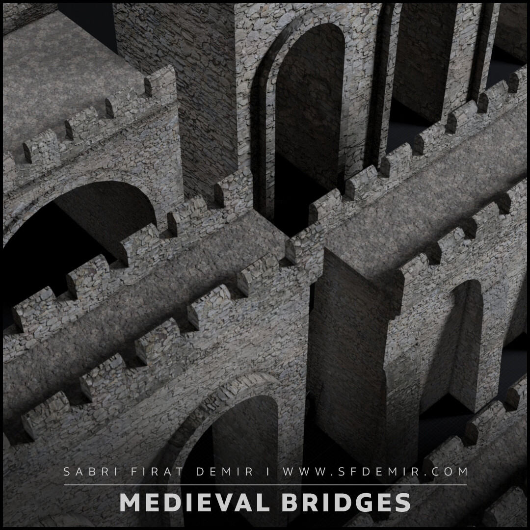 Medieval Bridge Pack Vol 01 - High-Quality Modular Medieval Bridge Models