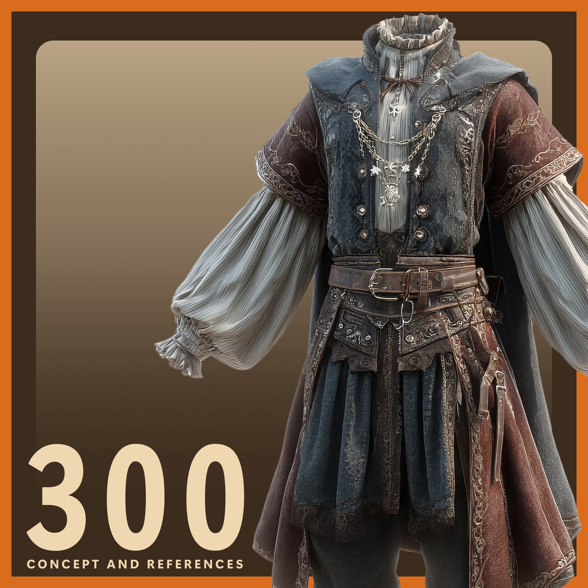 ArtStation - 300 Fantasy Medieval Leather Outfit Concept and Reference