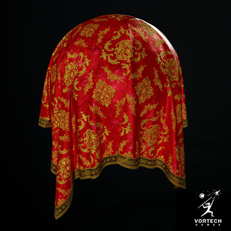 Royal Red Brocade Cloth