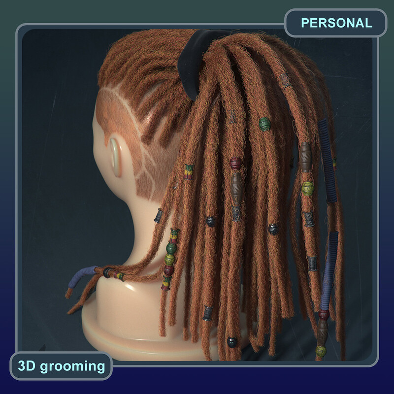 Grooming/Lookdev dreadlocks for girl (2017)