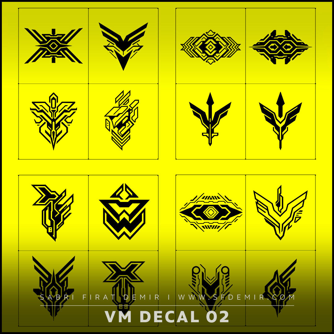 VM Alpha Decal Pack 02 – 32-Piece High-Resolution Mask &amp; Detail Overlay Collection