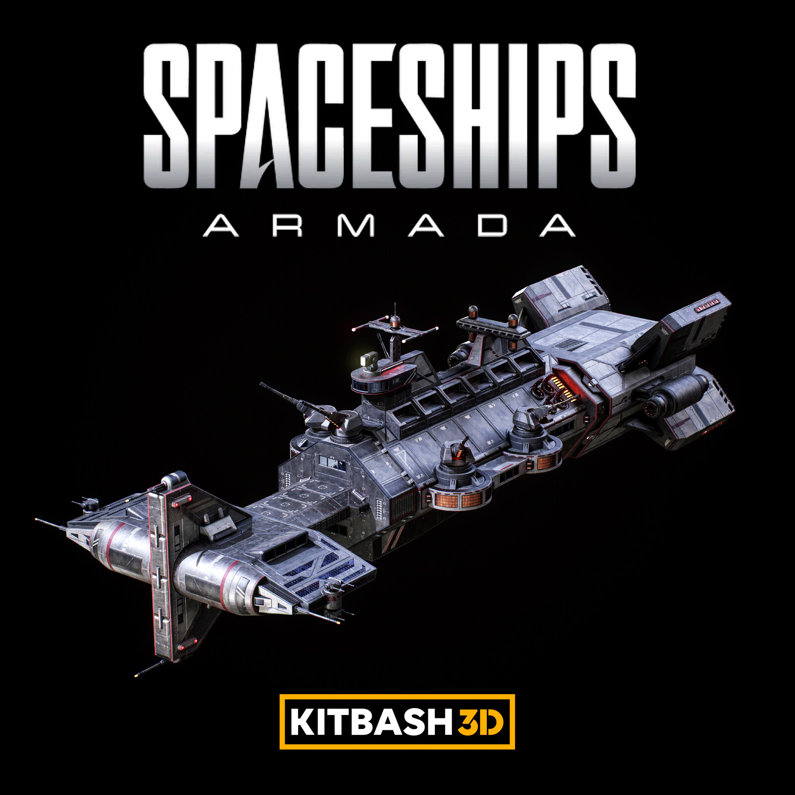 Kitbash3D: Spaceships 2 - Battle Cruiser- Texturing