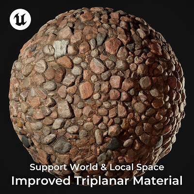 Improved Triplanar Material in UE5, World & Local Space, No Mirroring/Stretching, High Performance