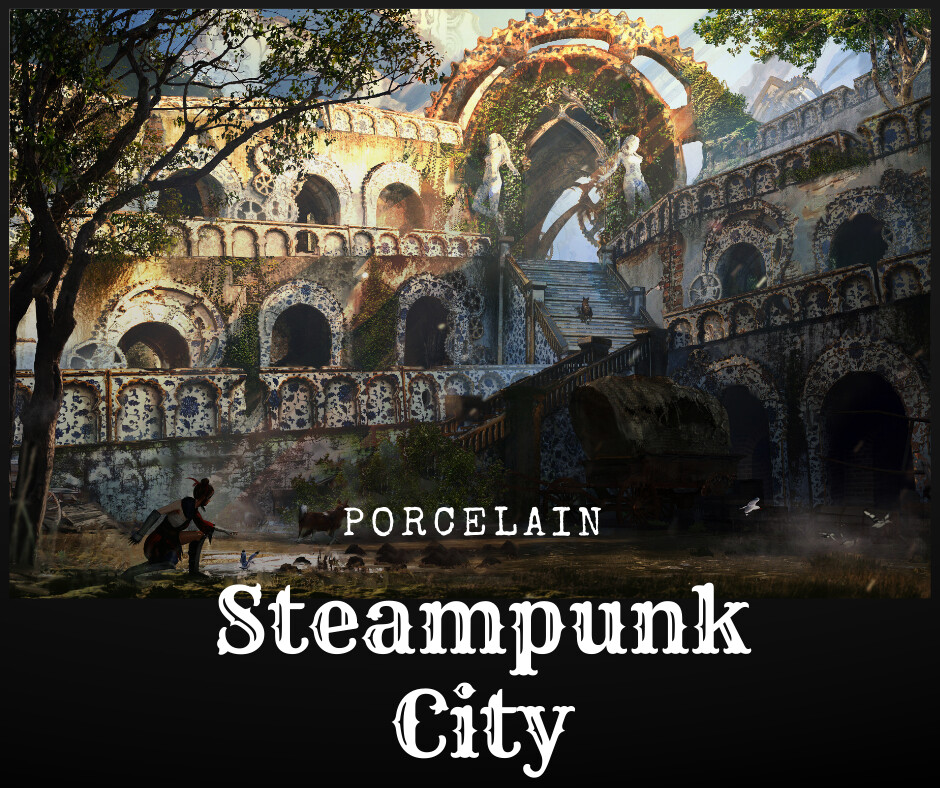 Porcelain Steampunk City — Central Square