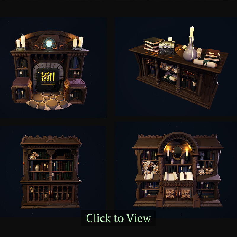 Book Shop Furniture - 3D Printable Minis for Tabletop Games