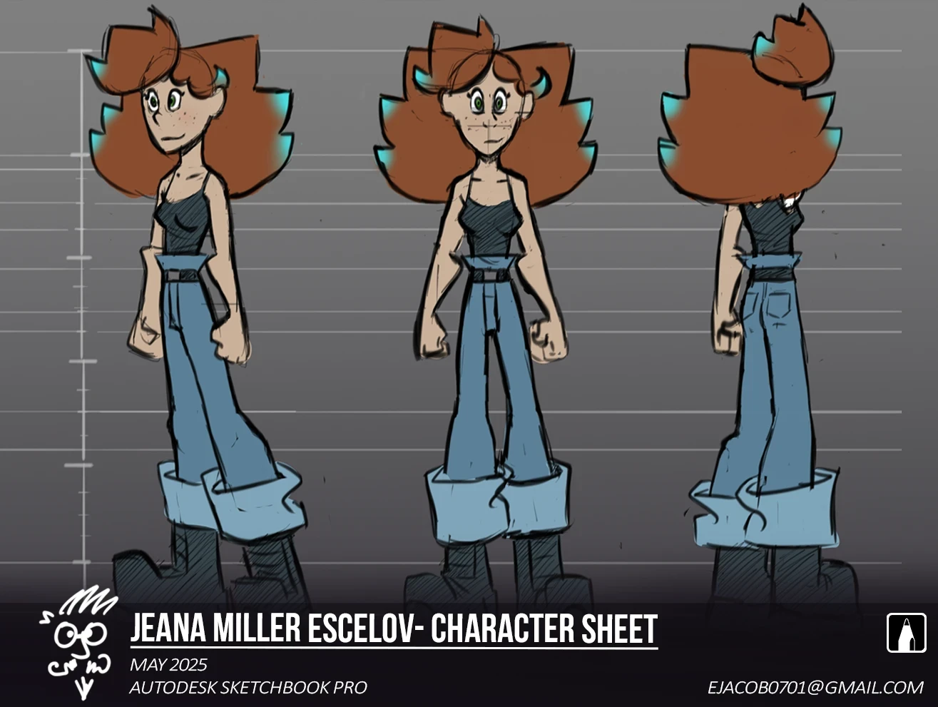 Edwin Jacob - Jeana-Character Reference and Character illustration