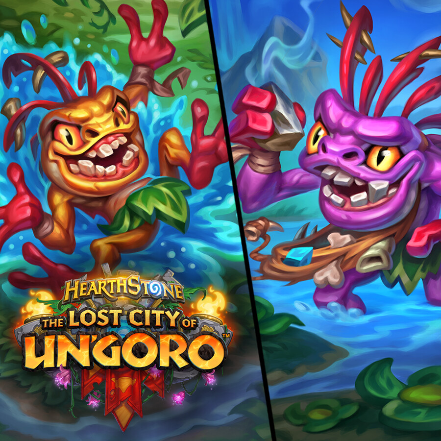 Hearthstone: The Lost City of Un'Goro - Hot Spring Glider / Violet Treasuregill