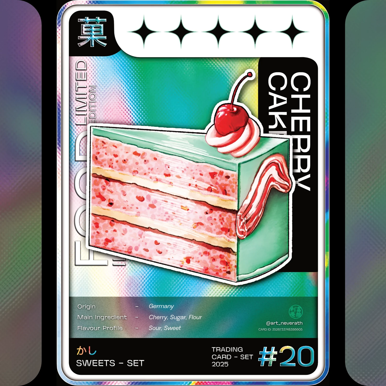 Food Trading Card / Sweets Set / 20 / Cherry Cake