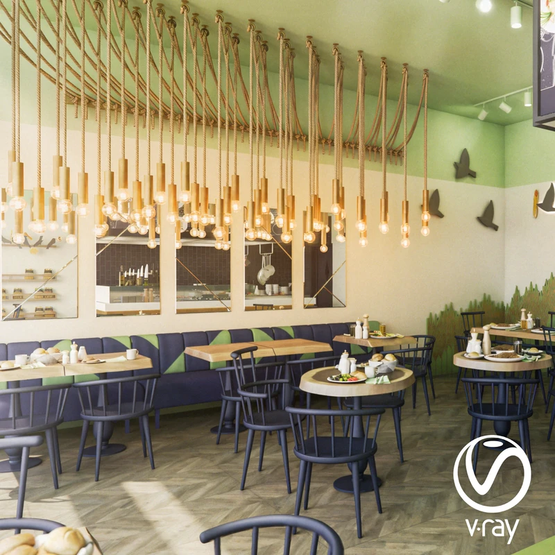 Pasta Restaurant Archviz