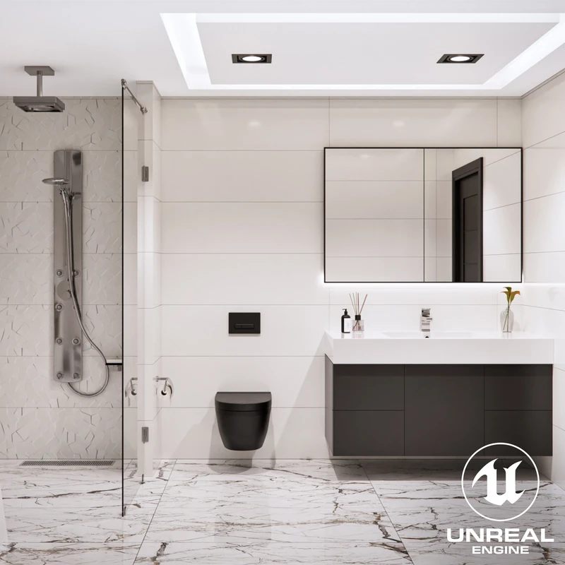 Duplex Bathrooms Archviz