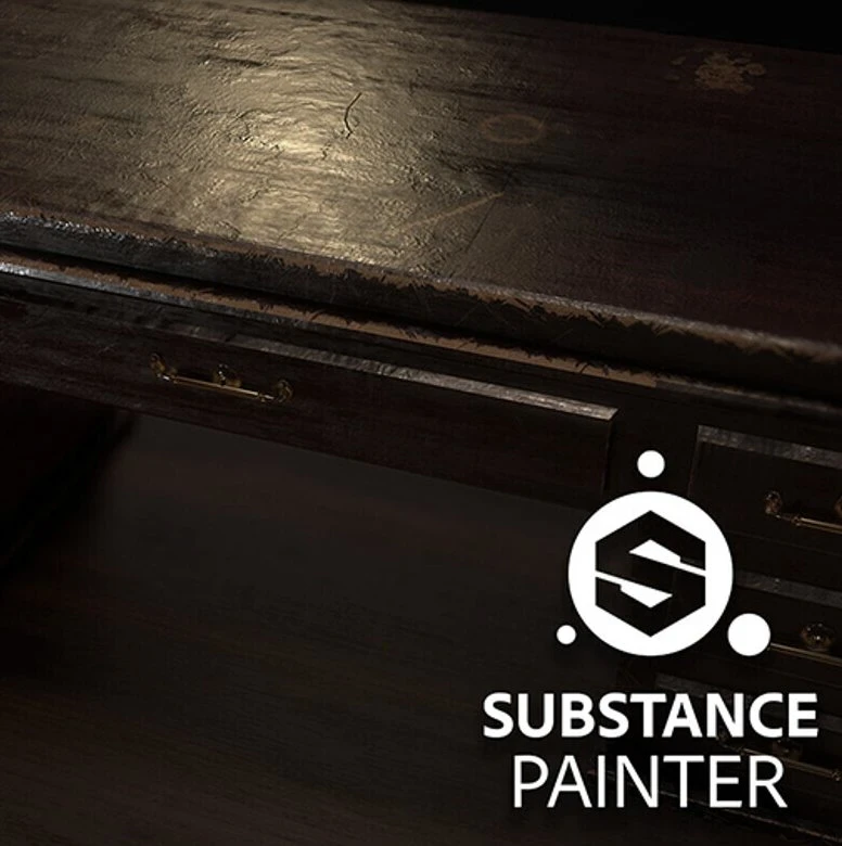 Art Deco Interior Prop: Wooden Desk ///