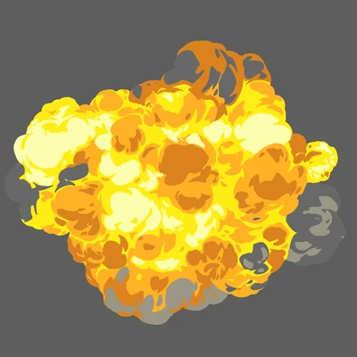 Detailed Hand Drawn explosion for BGMI