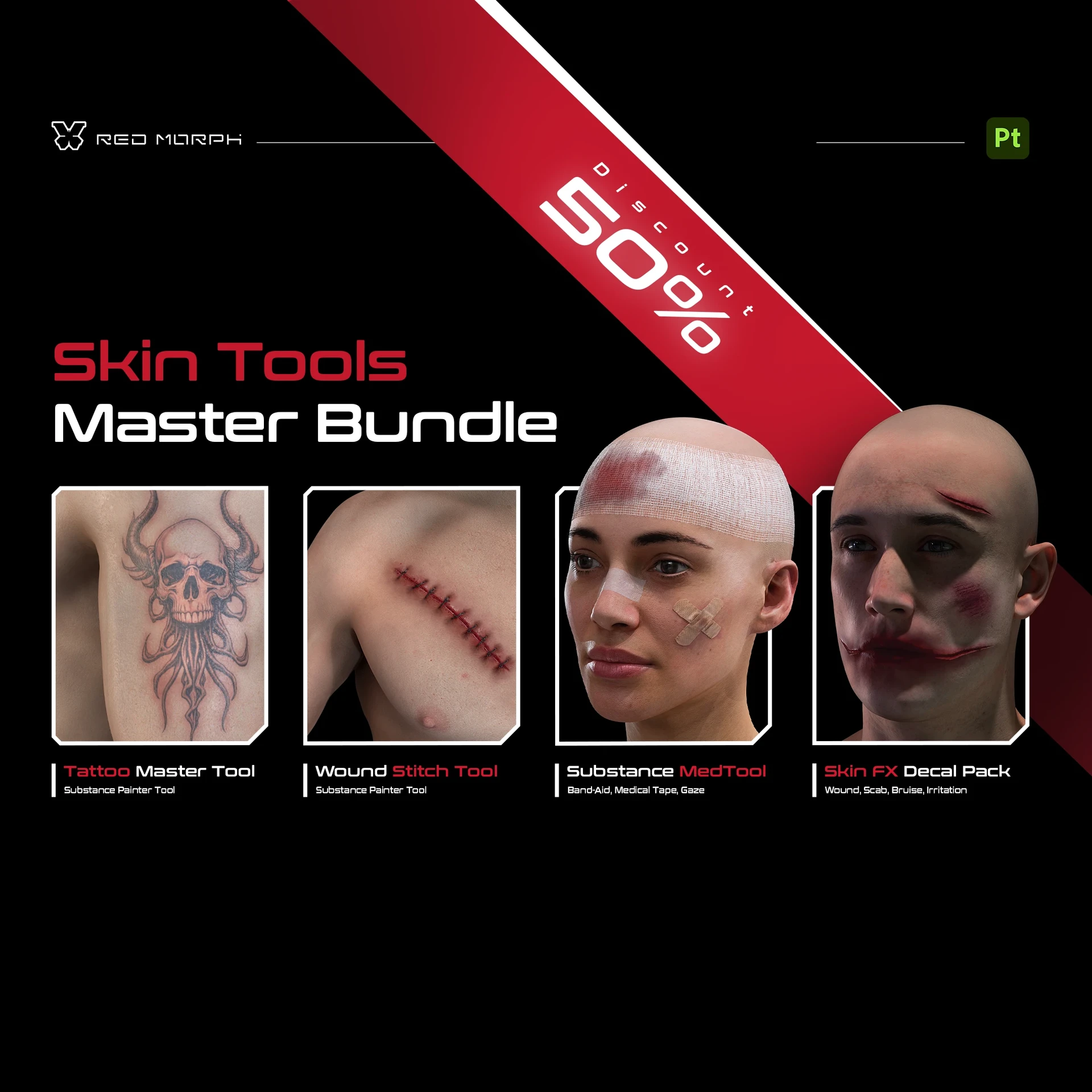 ArtStation - Skin Tools Master Bundle – Procedural Skin Detailing Pack ...