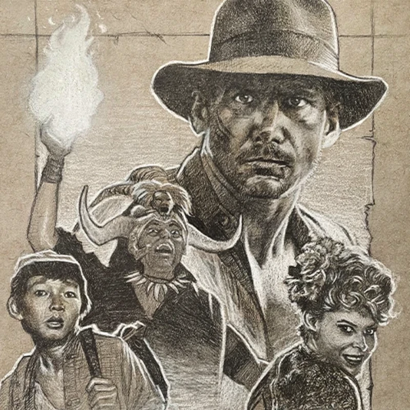 Indiana Jones and the Temple of Doom Poster Drawing