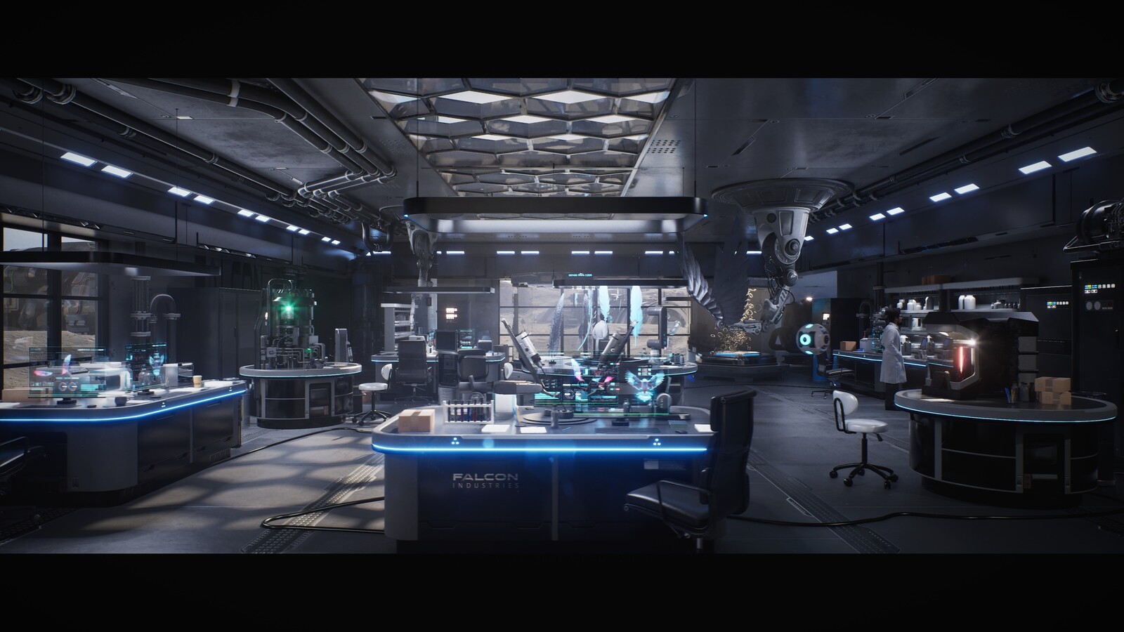 Six Flags Qiddiya City Pre-Ride Scenes // Falcon’s Flight – Lab Scenes //  UE5 Renders 