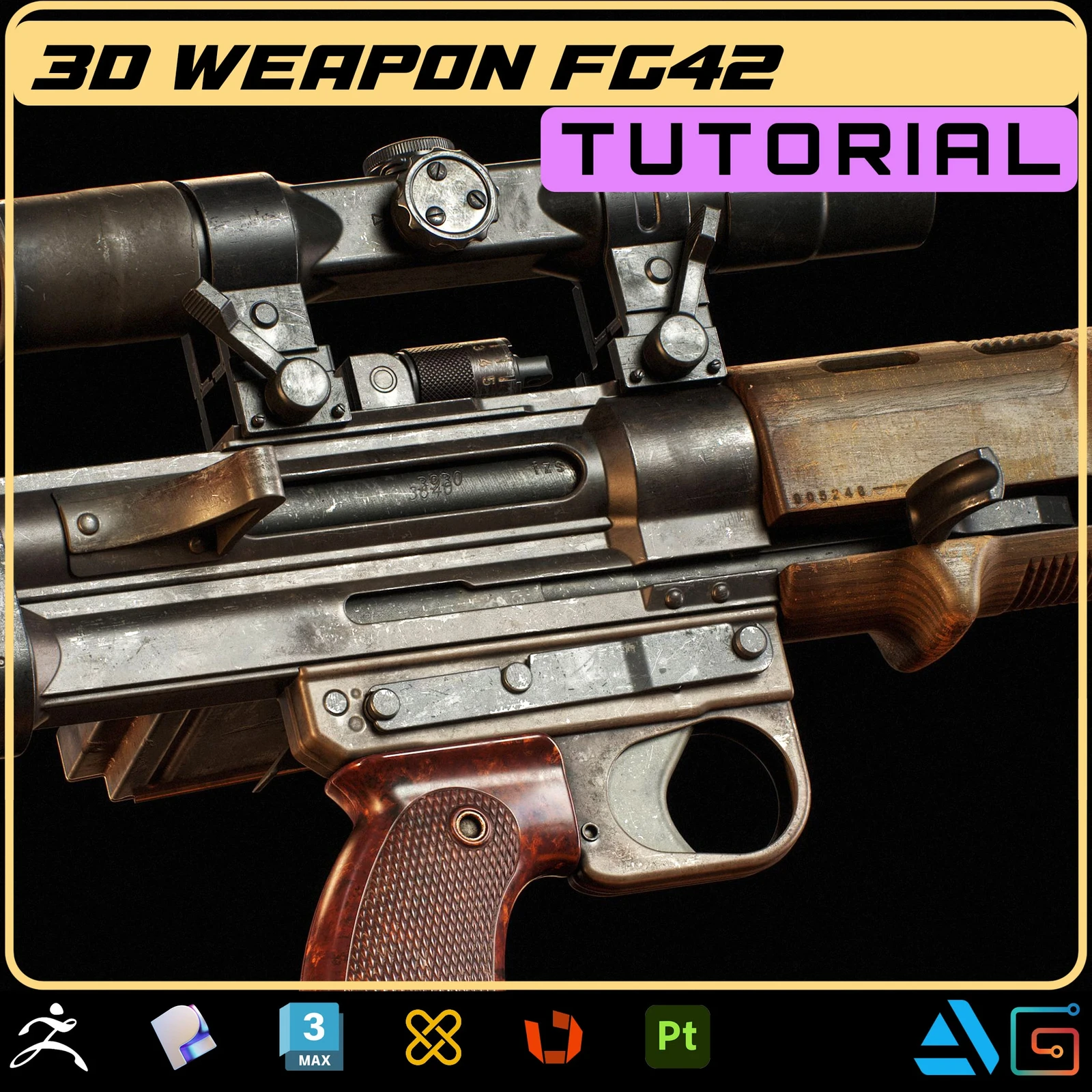 3D Weapon Tutorial For Portfolio - FG 42