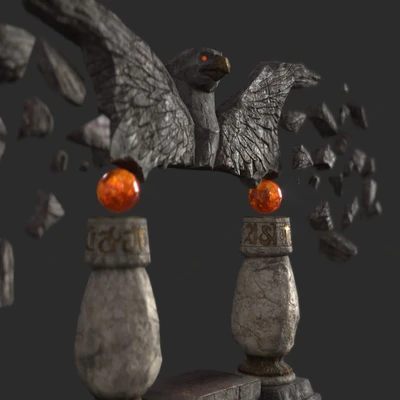 Texturing Ancient Portal III — Winged Sentinel