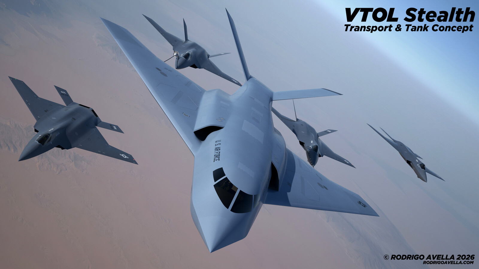 VTOL Stealth Transport &amp; Tank Concept 