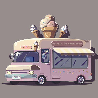 Stylized Sprinkle Ice Cream Truck 