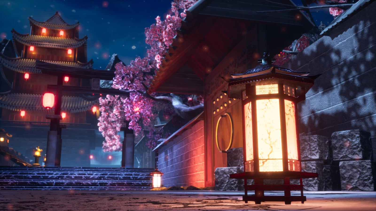 Moonlit Blossom - Asian Fantasy Environment (Night Version)