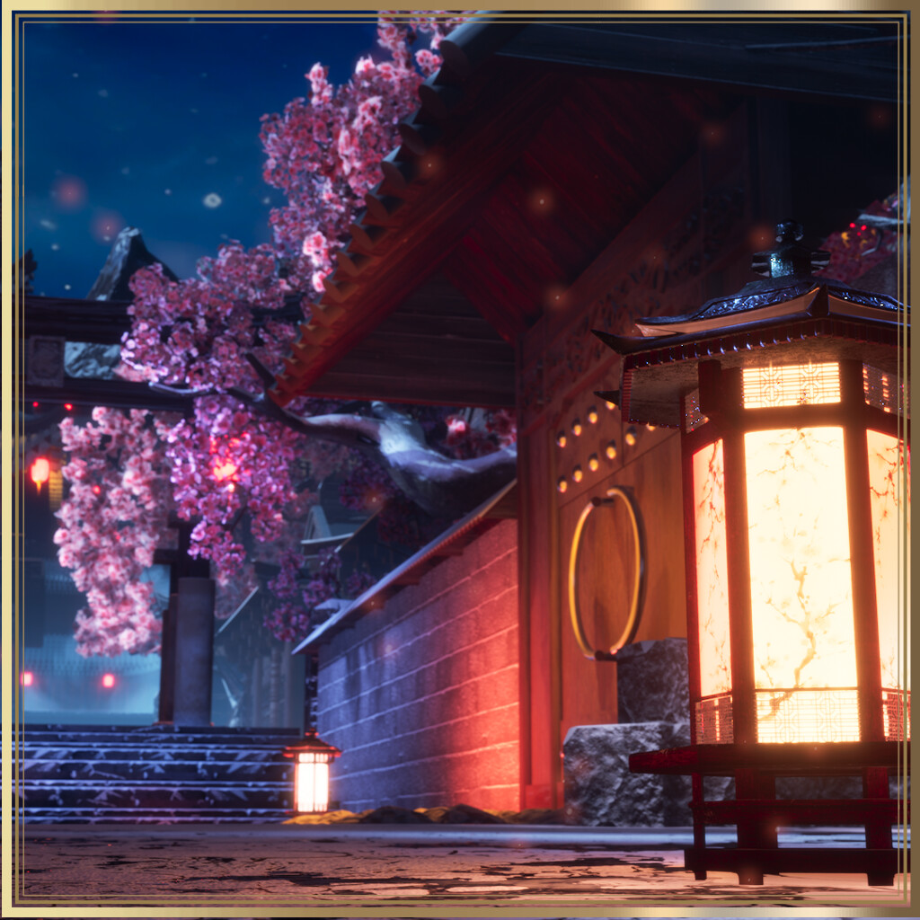 Moonlit Blossom - Asian Fantasy Environment (Night Version)