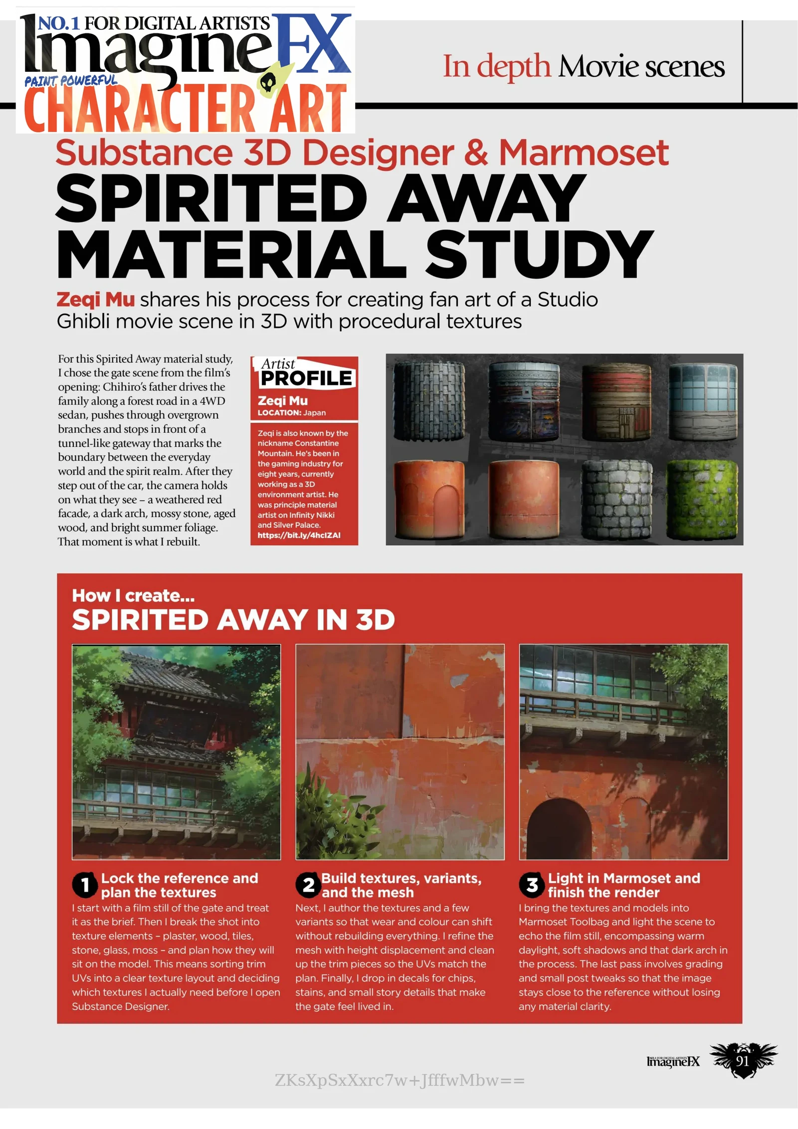 ImagineFX interview(Issue Dec 2026): Spirited Away Scene Study