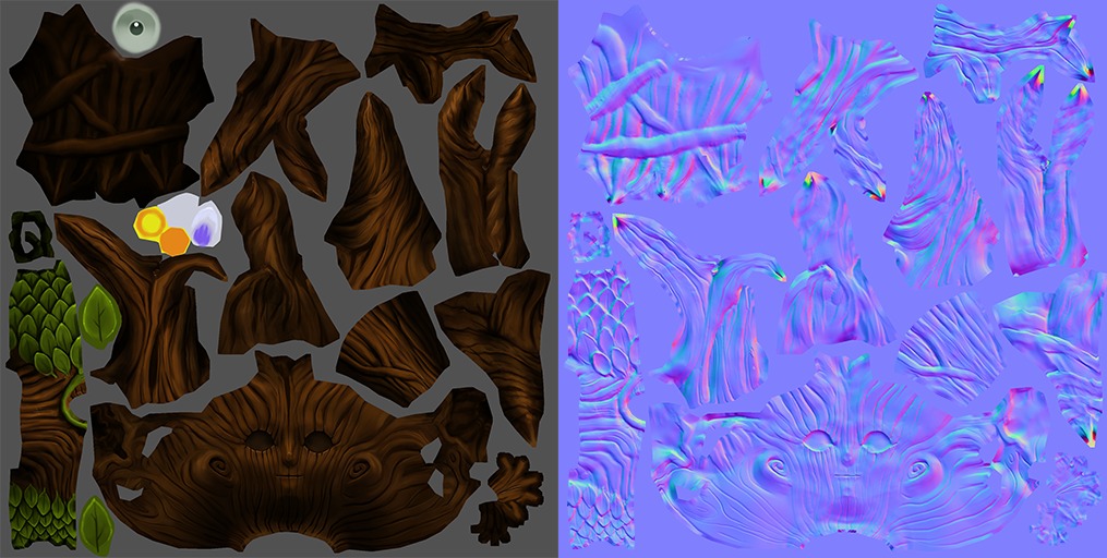 Dryad Tree, diffuse and normal maps