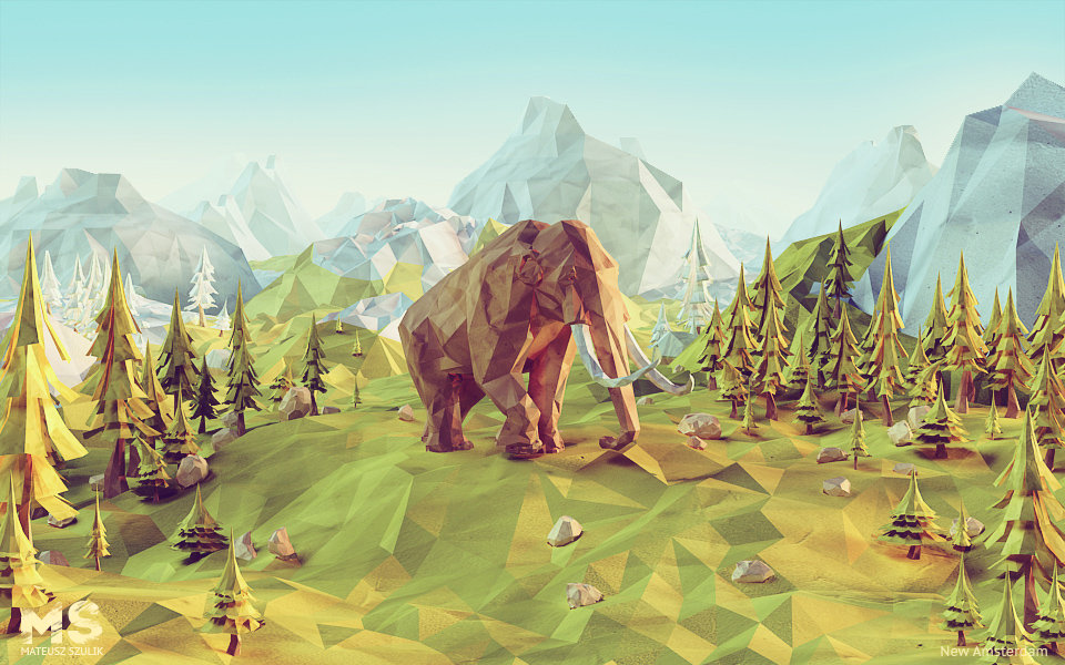 Artstation Power Giants Paper Lowpoly Environments Mat