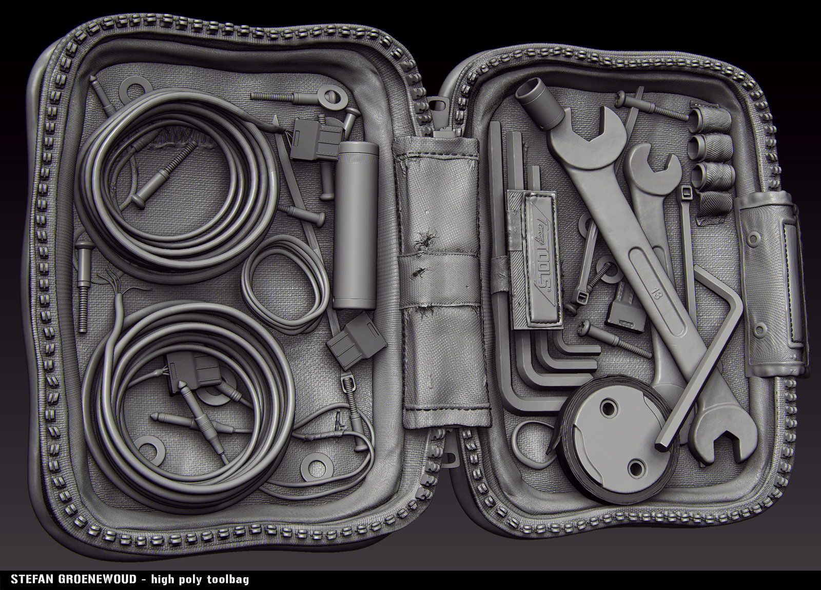 High Poly Tool Pouch Sculpt