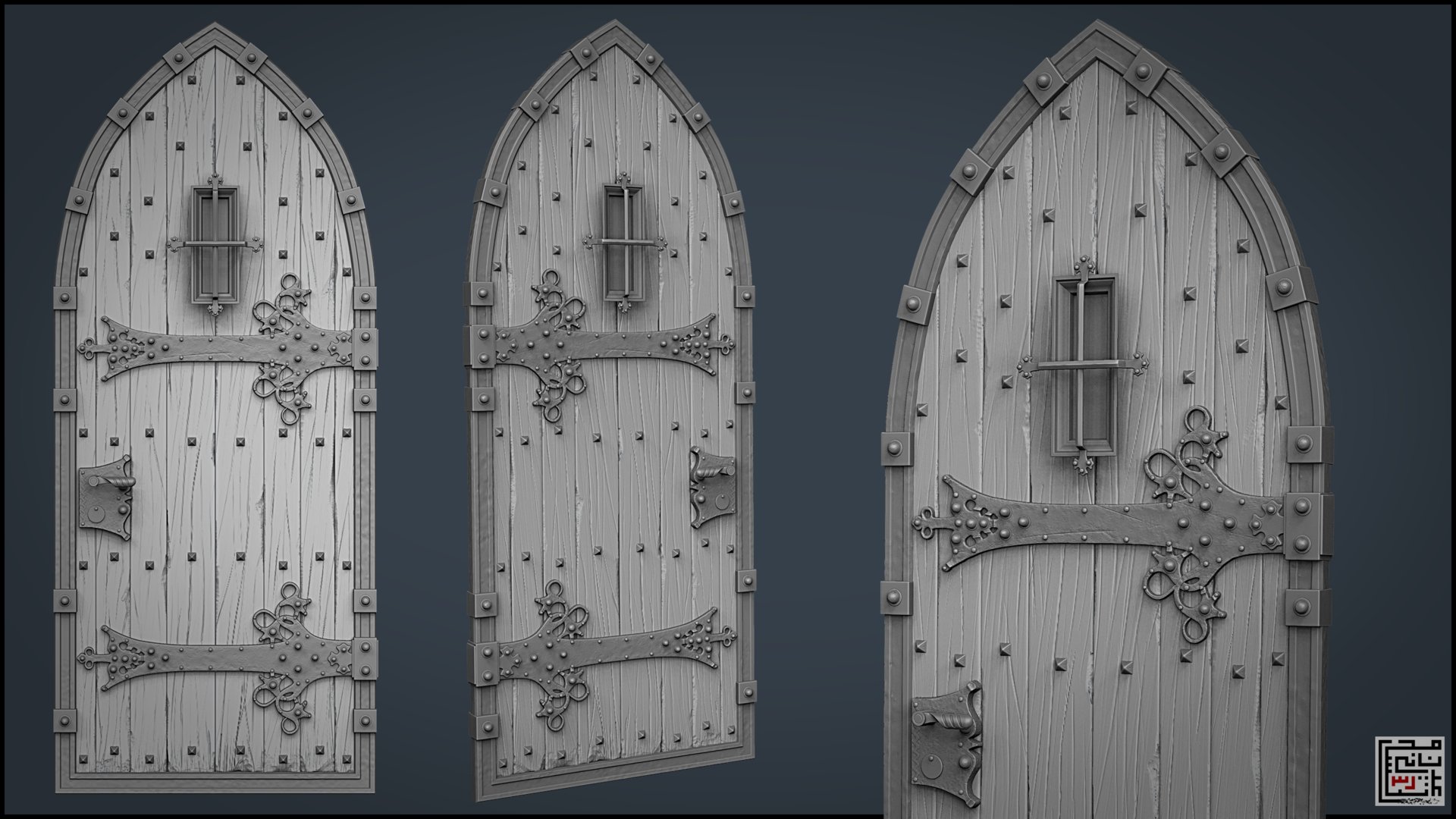 Artstation Medieval Door Mouhsine Adnani