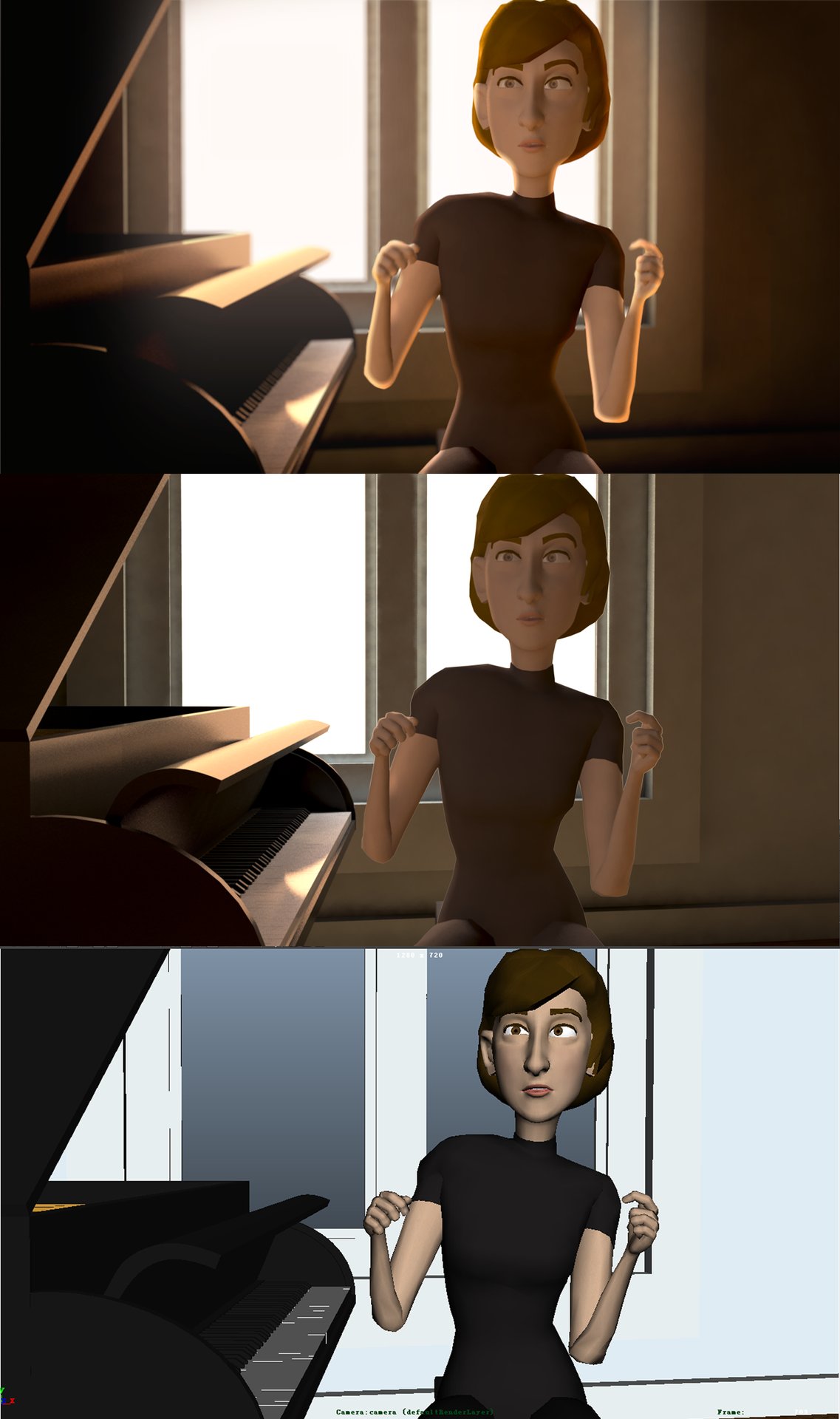 Naomi Hibbert - Composite work for my animated short 'Interpolation'