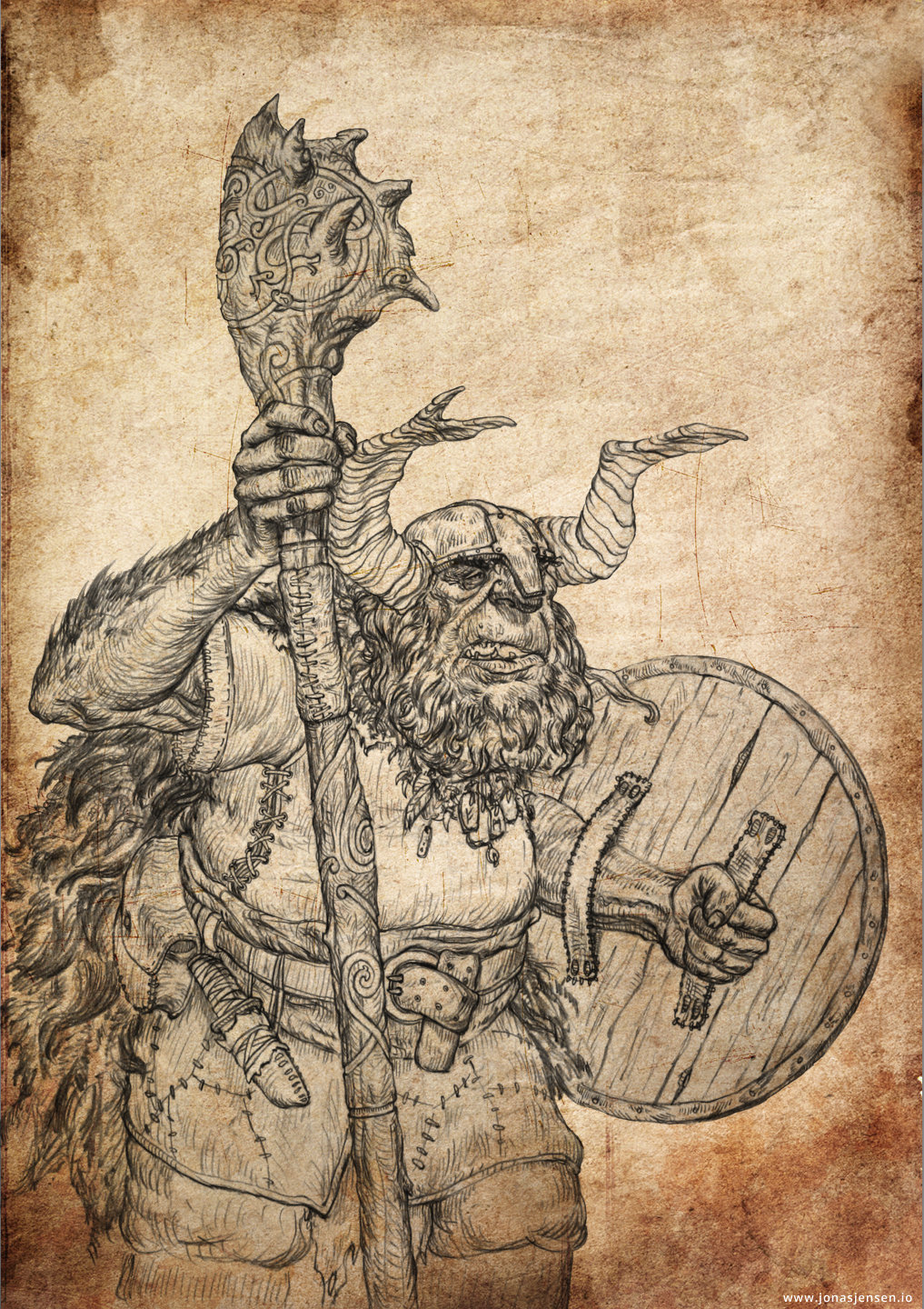 Artstation - Troll Shaman - Drawing