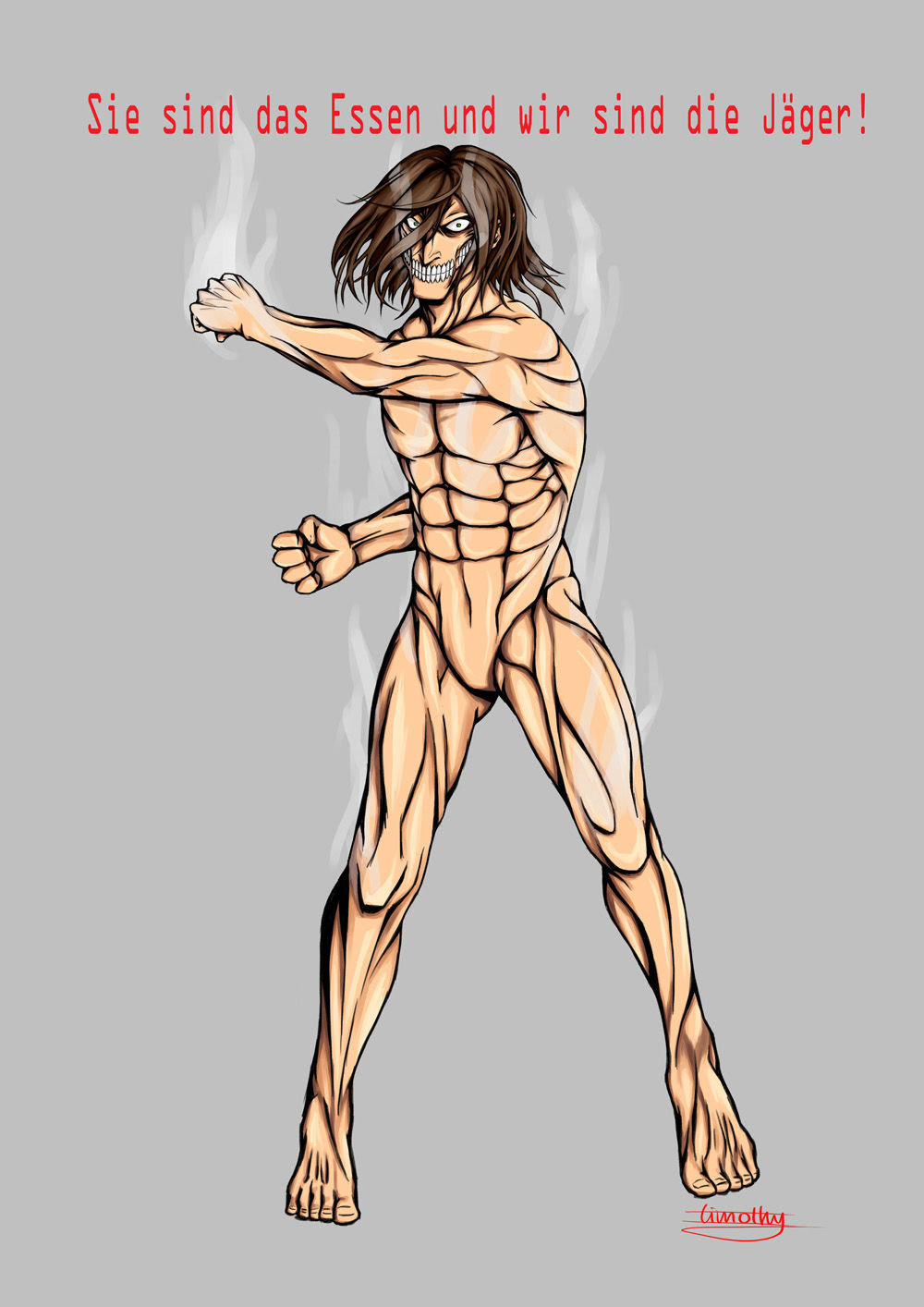 Timothy Alfredo Eren S Titan Form Levi ackerman cleaning form attack on titan mug with color inside. timothy alfredo eren s titan form