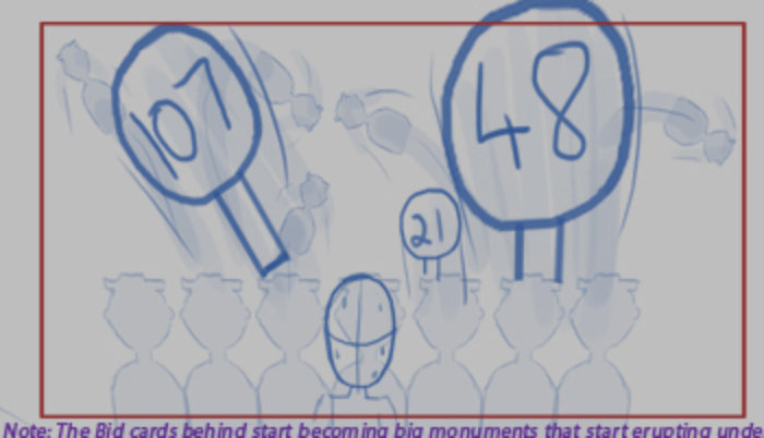 the frame from the rough storyboard