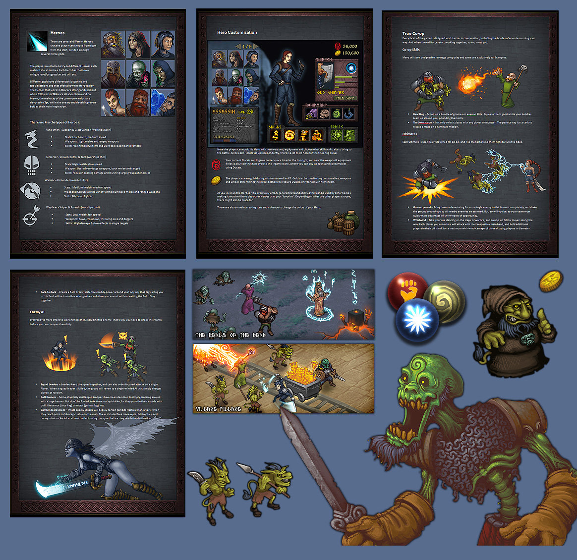 Pages from the pitch itself