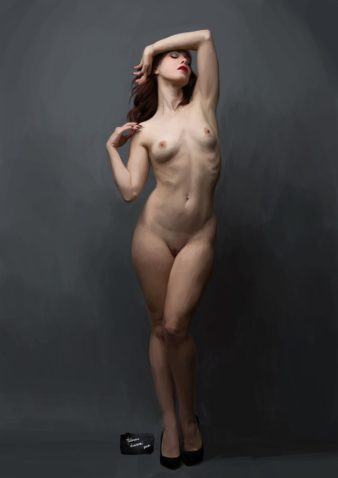 Nude study #1 (painting from photo on google images) .