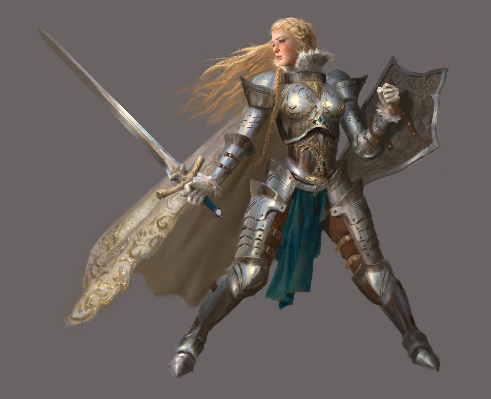 女骑士 女战士 美女 女孩 小姐姐 盔甲 中世纪-cg模型免费下载-CG99