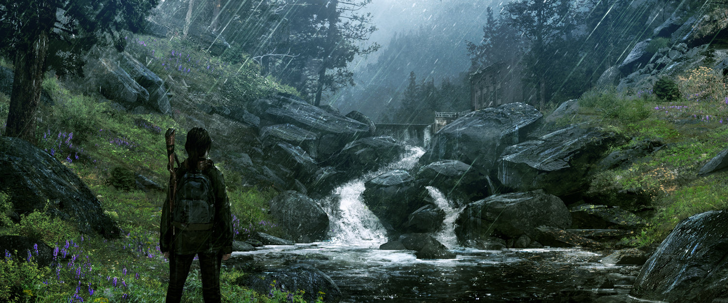 The Last of Us 2, artwork, car, waterfall