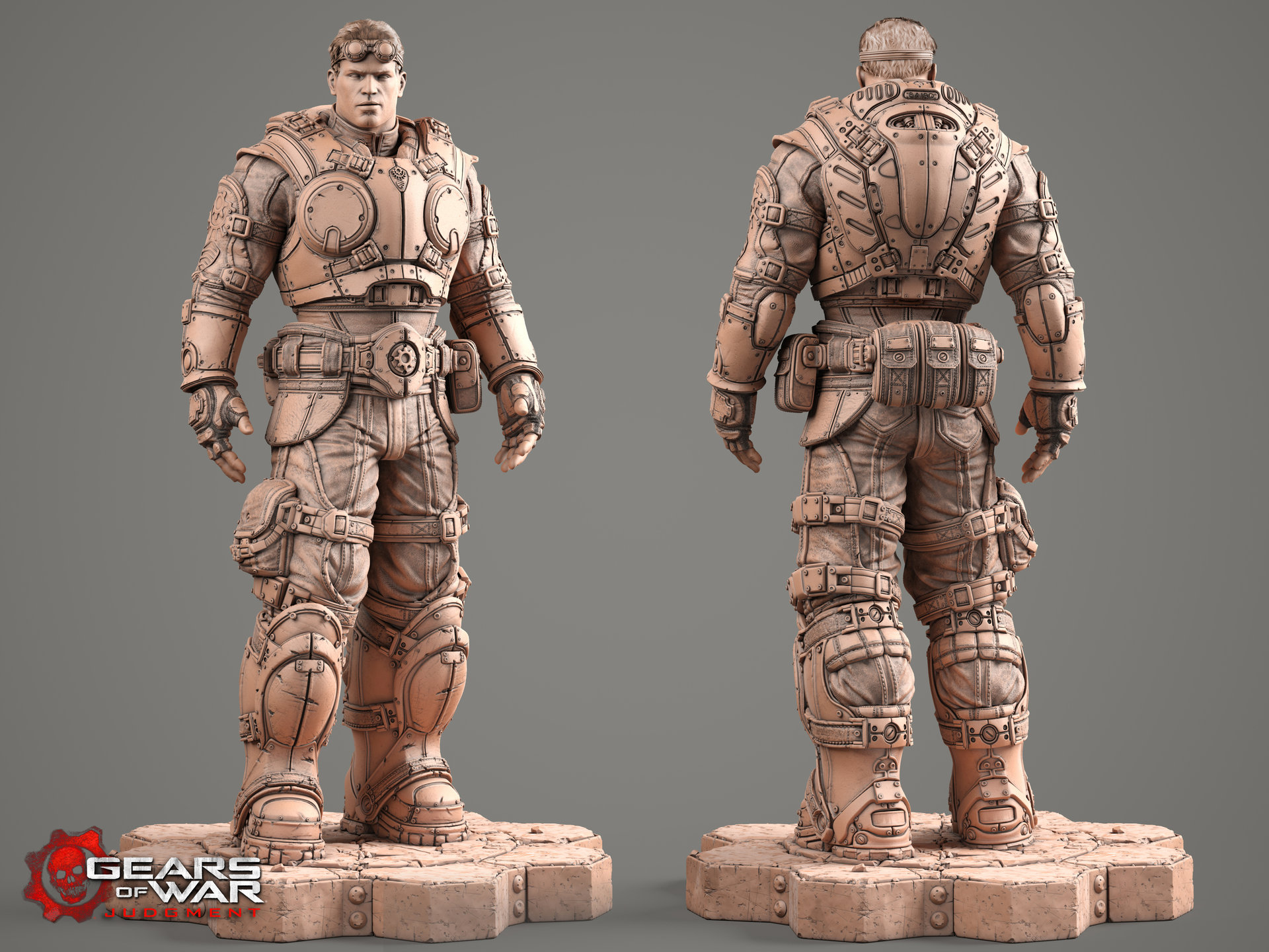 Artstation Gears Of War Baird Clay Model Kamil Kozlowski