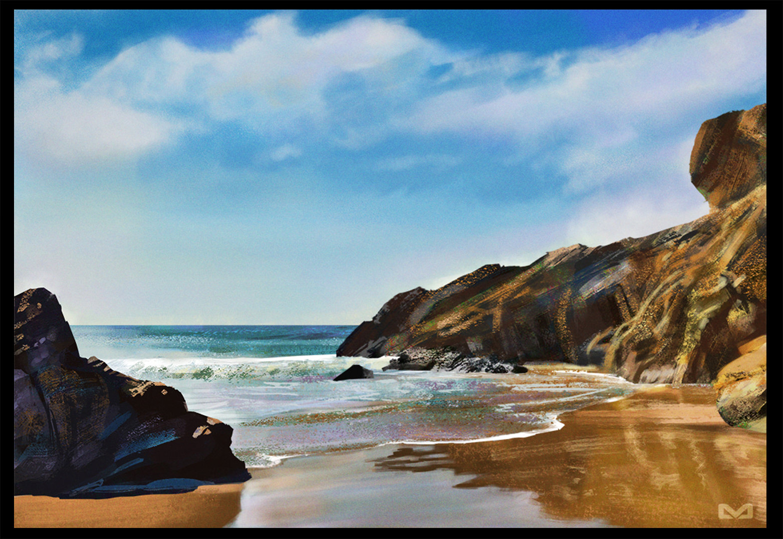 Dan Marshall Beach Scene Painting Practice