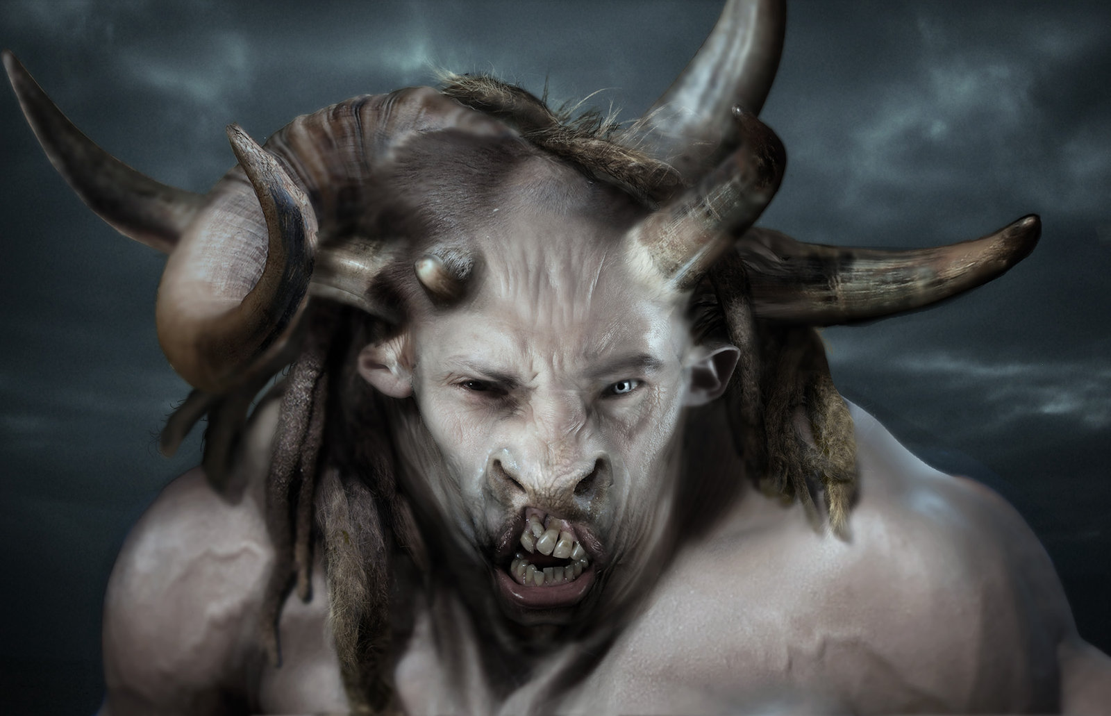 Minotaur main head design, done for Wrath of the Titans