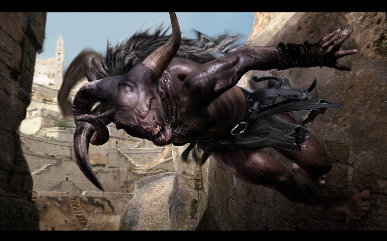 Minotaur  action, done for Wrath of the Titans