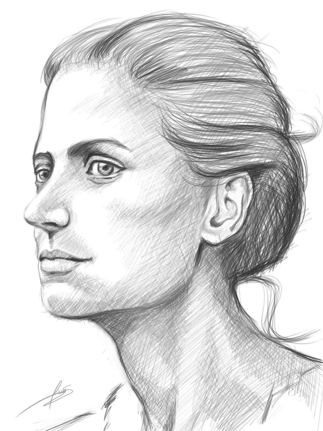Artstation A Simple Woman Portrait Luis Miguel Sanchez
